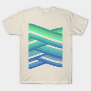 Geometric beach blue waves T-Shirt